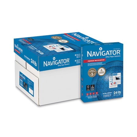Navigator Premium Multipurpose Copy Paper, 97 Bright, 24 lb Bond Weight, 8.5 x 11, White, PK5000 NMP1124